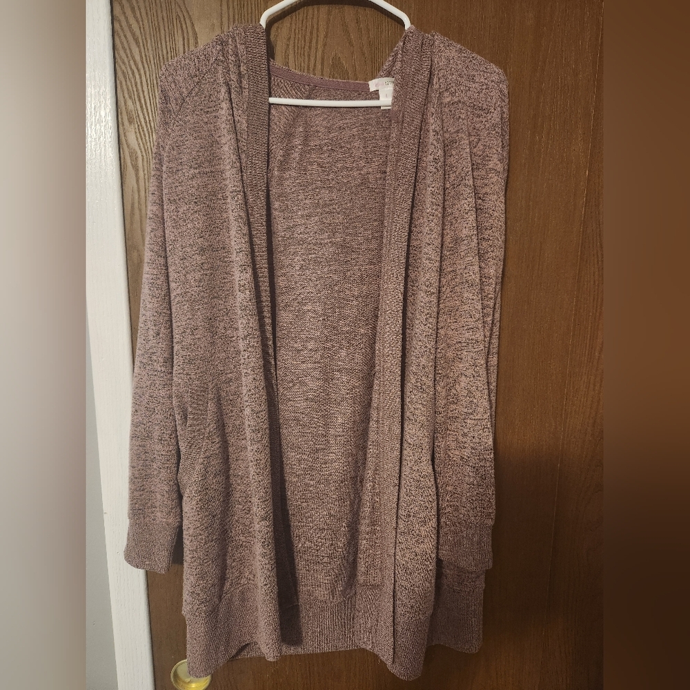 Flirtitude Mauve Open-Front Cardigan
